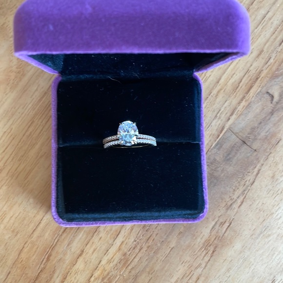 3.5ctw Rose Gold Engagement Ring Oval Solitaire - Picture 3 of 5